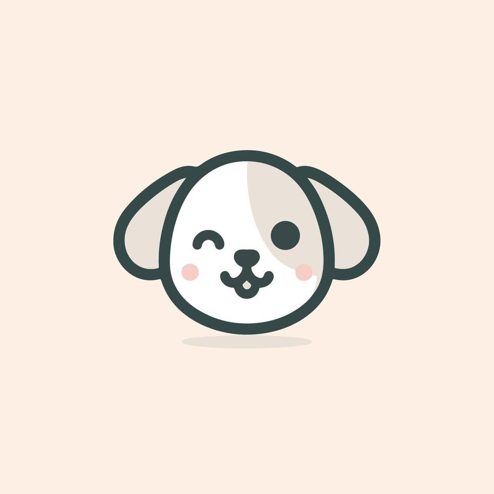 A cute dog face with a smile on it vector