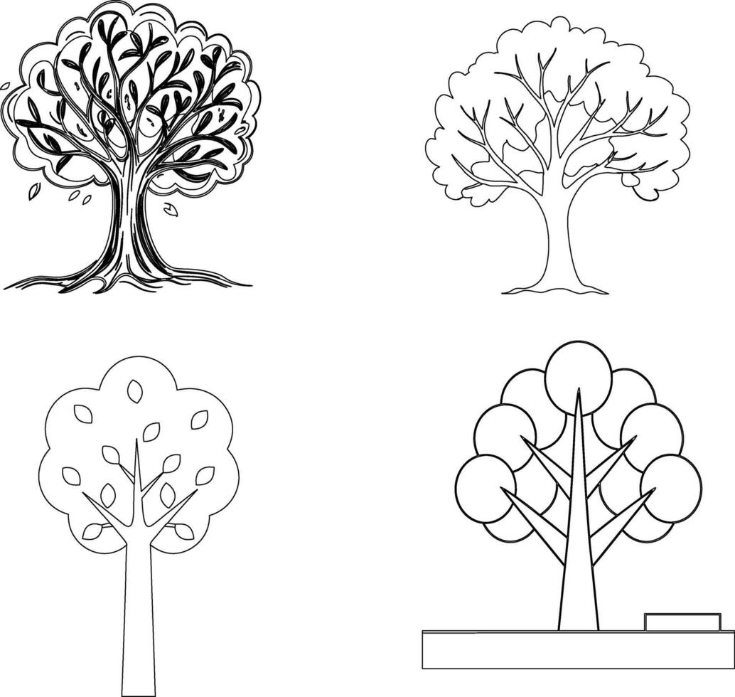 set of trees vector