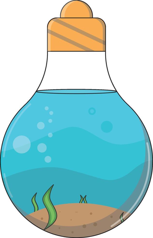 Lightbulb art with ocean inside it free design vector
