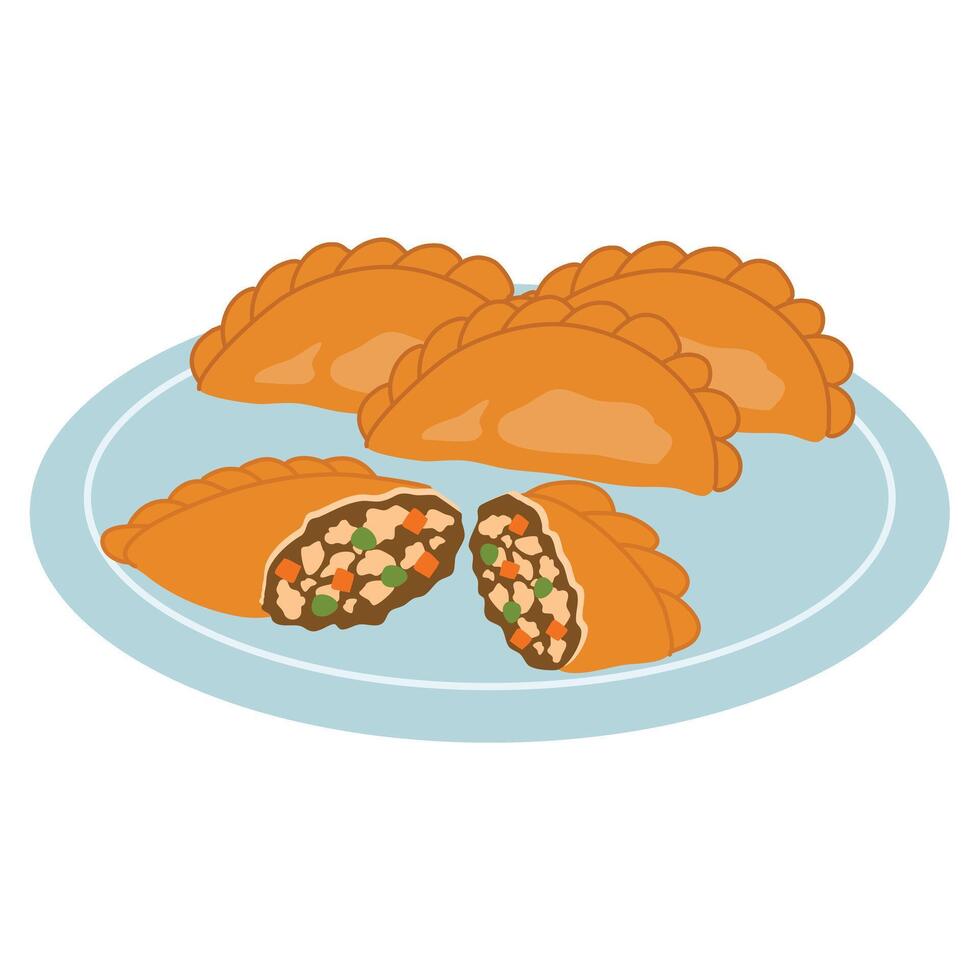 Mexican-empanada. Typical America and spanish fast food vector
