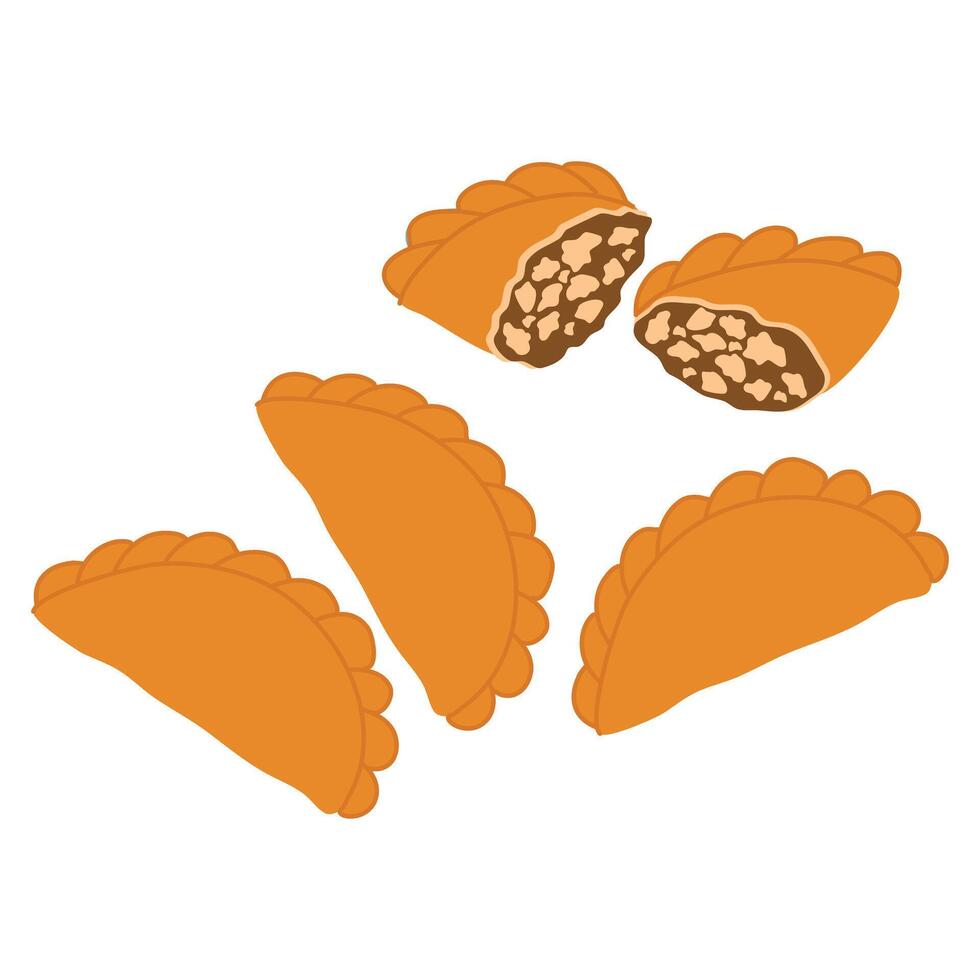 Colombian Beef Empanadas food illustration vector