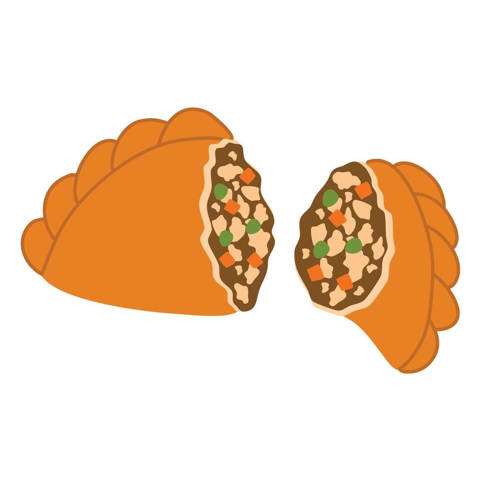 Filipino Beef Empanadas food illustration vector