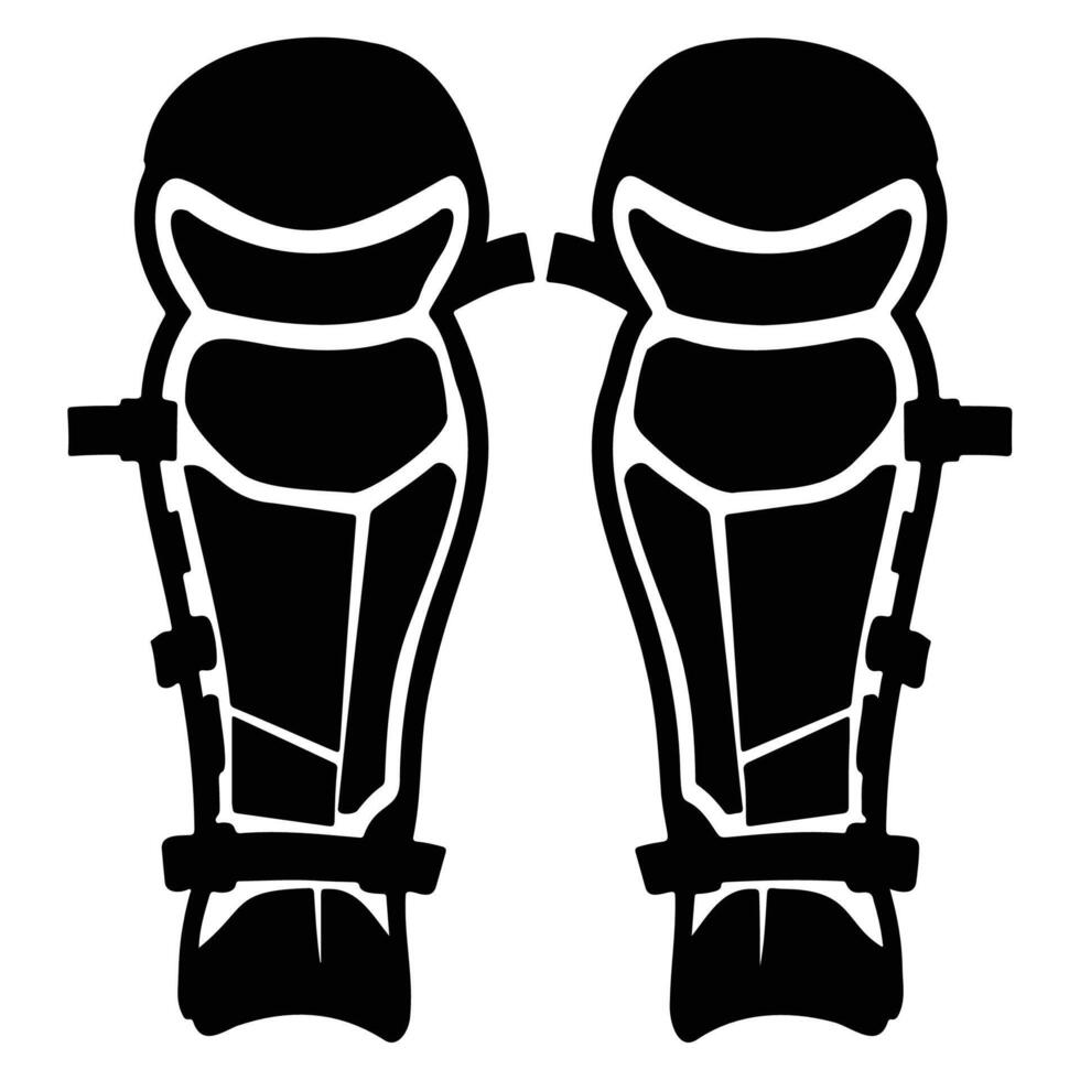Black and white icon of a pair of protective knee pads, ideal for sports and safety equipment illustrations. vector