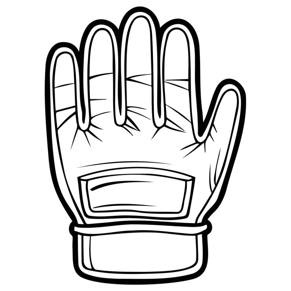 Black and white icon of a firefighter glove, depicting essential protective gear for firefighting and rescue. vector