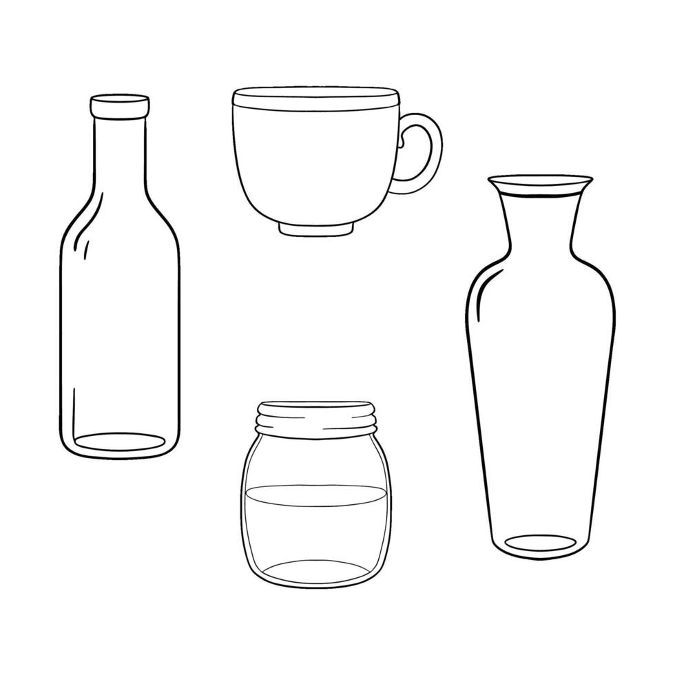 An Exquisite Variety of Glass Containers and Cups Perfect for Elegant Beverage Presentation vector