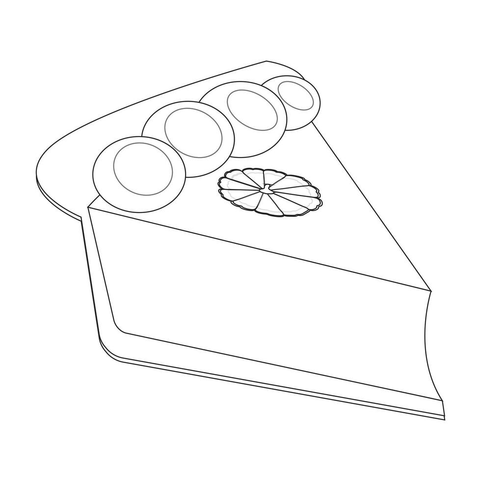 Pumpkin pie slice thin line art icon for food apps and websites on white background, editable stroke. Line art icon of a pie thanksgiving dessert illustration graphic. pie in white color vector