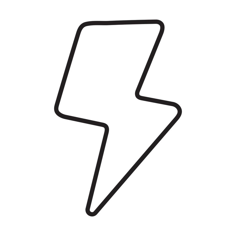 Flash lightning bolt icon outline. Electric power symbol. Power energy sign illustration, Easily editable vector