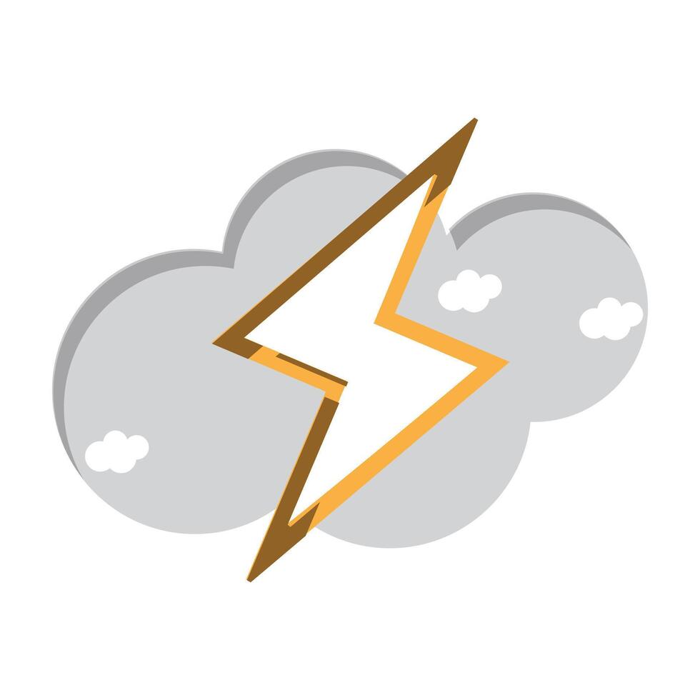 Neon lightning flash icon on sky. Lightning Bolt Icons. Neon thunder bolt sign, electrical discharge vector