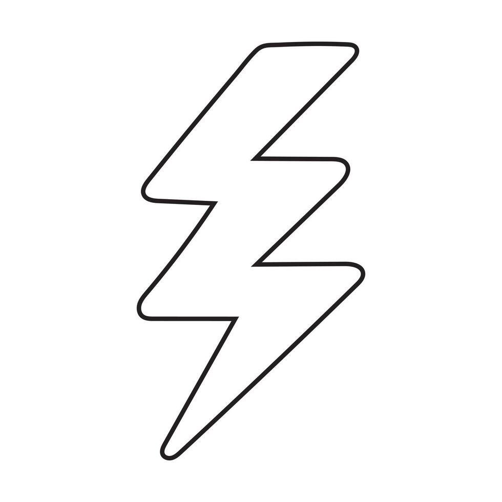 Flash lightning bolt icon. Electric power symbol. Power energy sign illustration, Easily editable. Outline vector