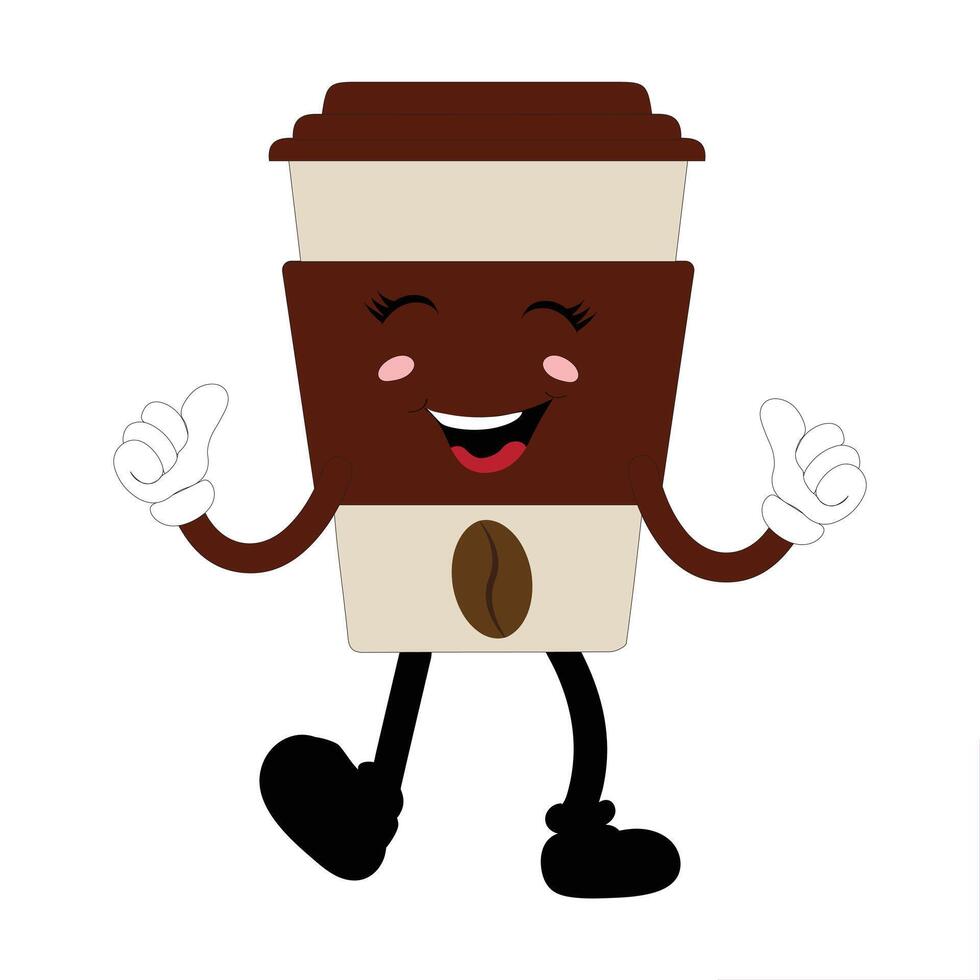 Coffee Cup Mascot character illustration, A fun mascot logo of various expressions coffee cup, ideal for coffee shops and cafes seeking a friendly, welcoming brand image design. vector