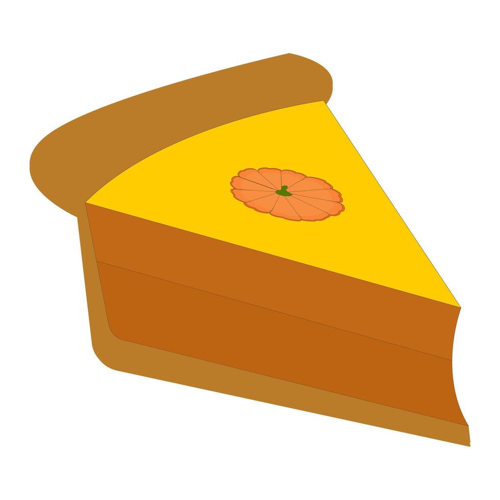 Pumpkin Pie with Layers and Cream, illustration of pumpkin pie, covered pie and whole pie. Suitable for a variety of purposes such as printed products, merchandise vector