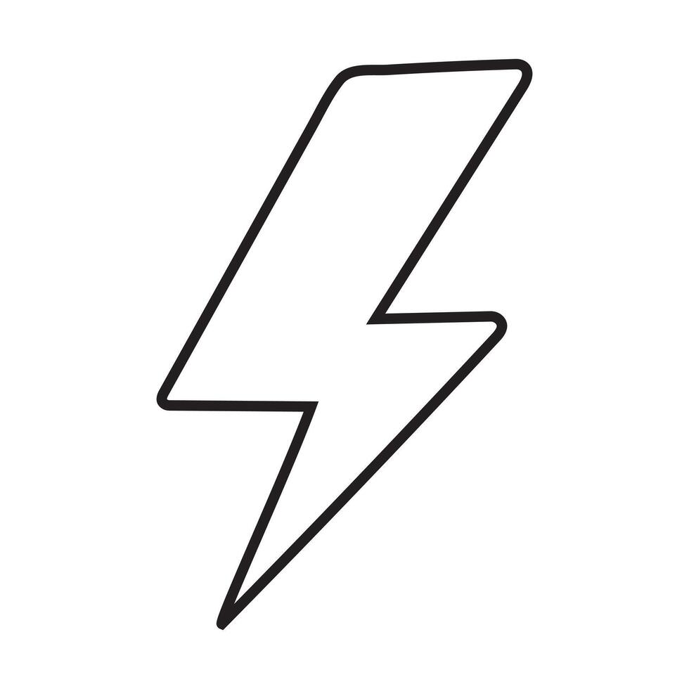 Flash lightning bolt icon. Electric power symbol. Power energy sign illustration, Easily outline editable eps10 vector