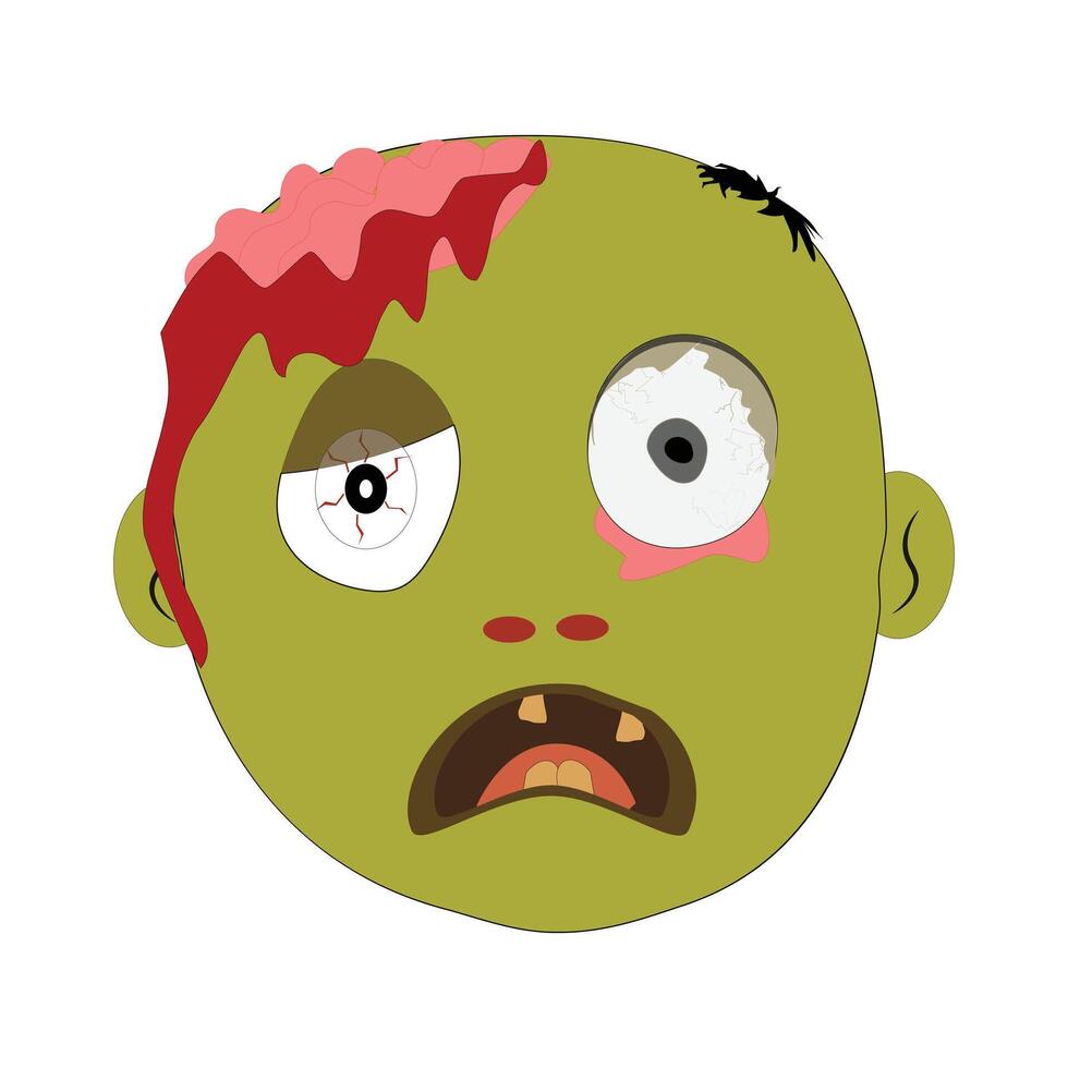 Zombie face Expressions illustration one, cartoon zombie faces with different emotions vector