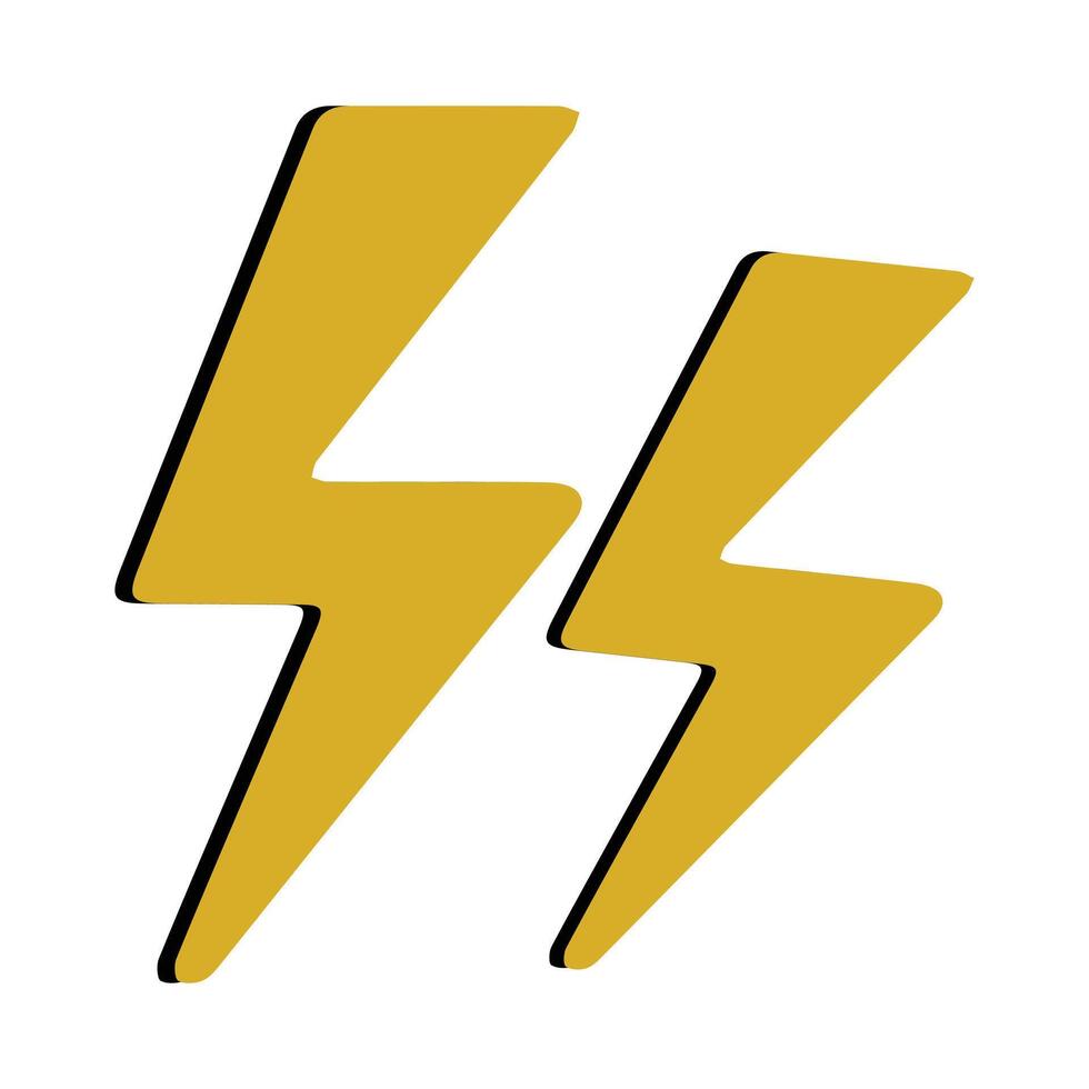 Two Neon lightning flash icon. Lightning Bolt Icons. Neon thunder bolt sign, electrical discharge vector