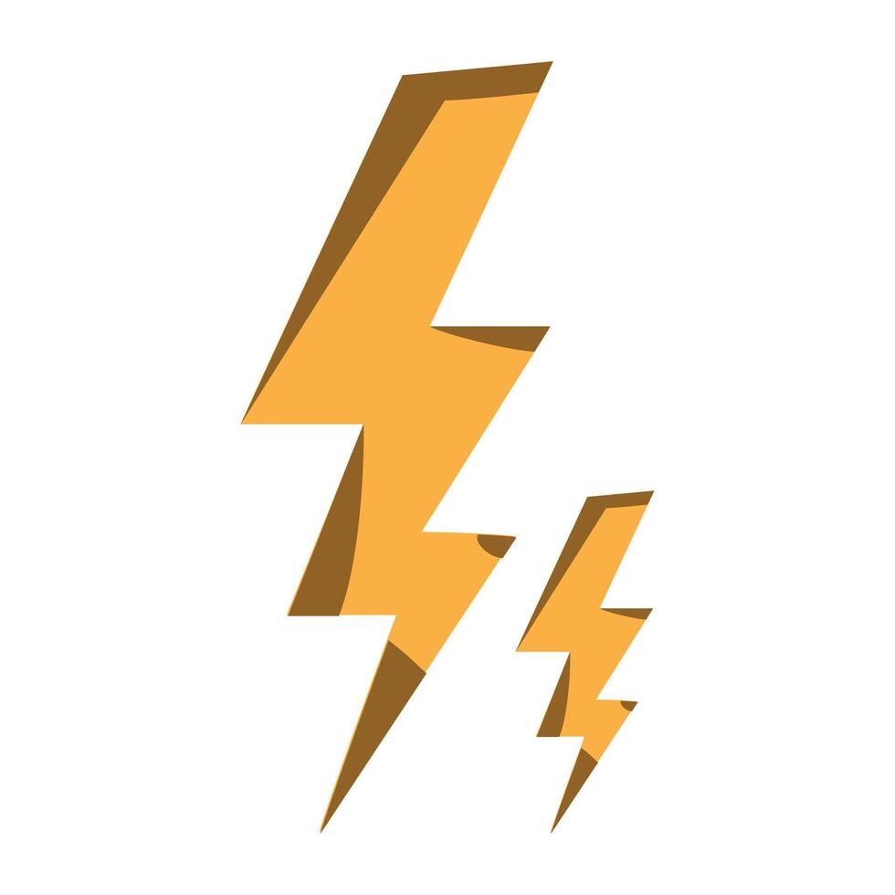 Neon lightning flash icon. Lightning Bolt Icons. Neon thunder bolt sign, electrical discharge. Yellow color vector