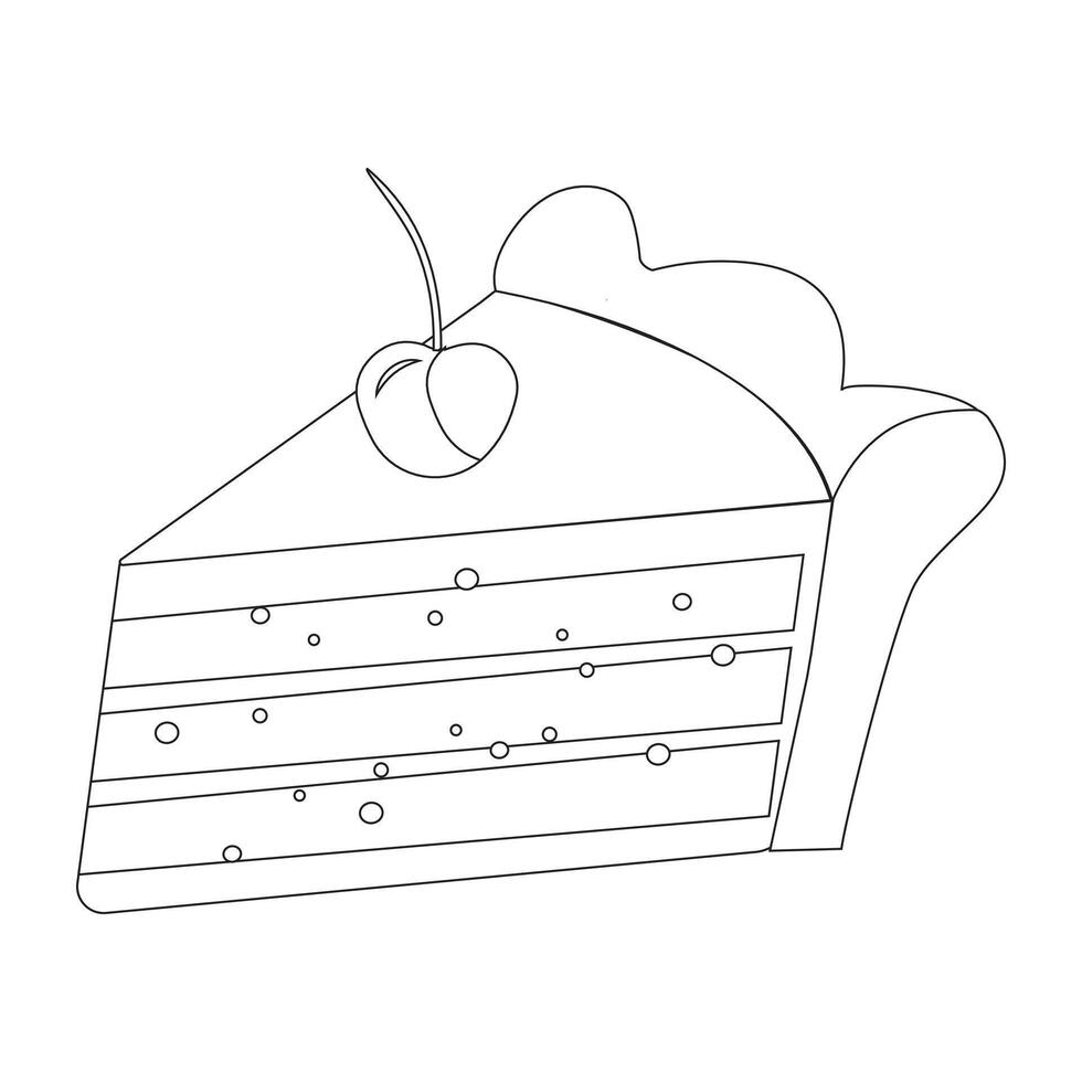 Pumpkin pie sliced thin line art icon for food apps and websites on white background, editable stroke. Line art icon of a pie thanksgiving dessert illustration graphic. vector