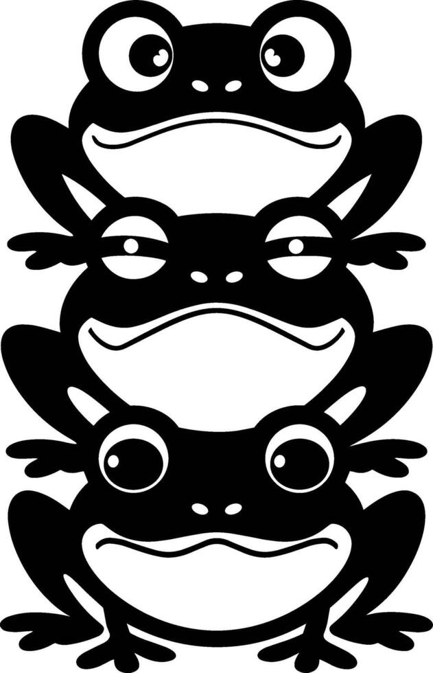 Three Frogs Stacked vector
