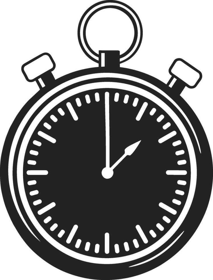 A black and white stopwatch icon on a white background vector