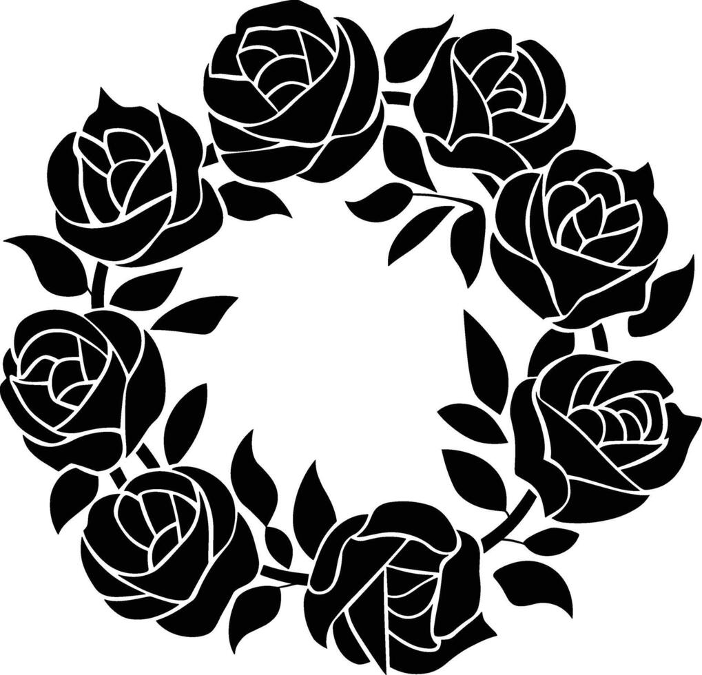 Black Rose Wreath vector