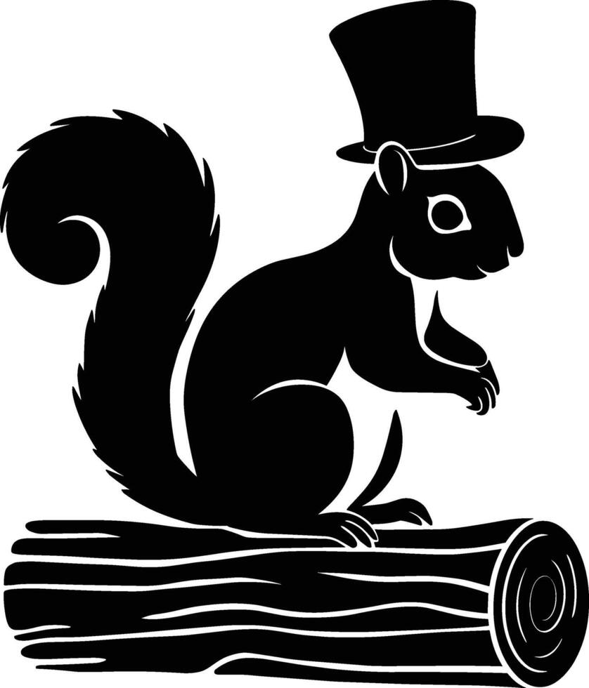 Squirrel in top hat vector