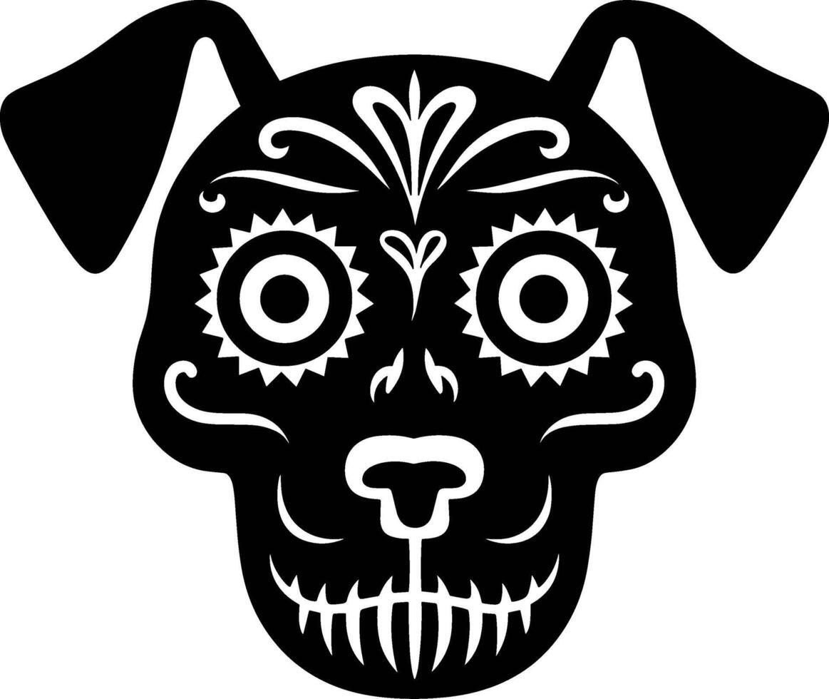 Day of the dead dog skull vector