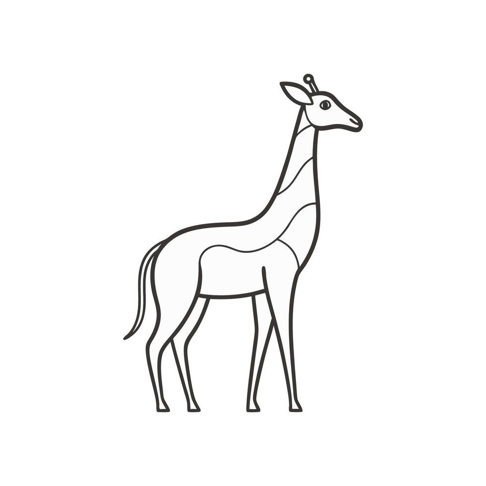 Elegant Giraffe Line Art vector