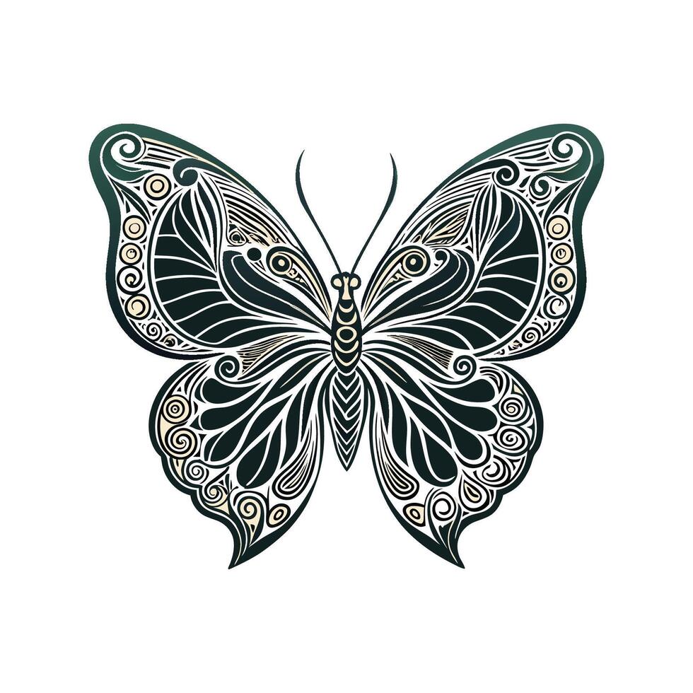 Whispers of Elegance Butterfly in Silhouette vector