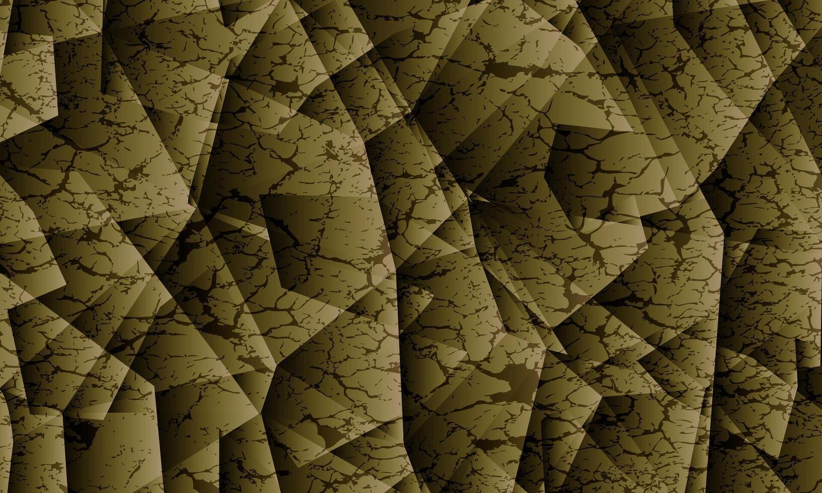 Abstract mosaic triangle polygonal iridescent shapes. yellow gold crack background. vector