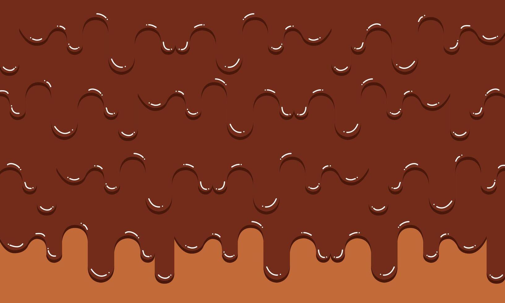 Melted flowing. Dripping paint, Yogurt or Milk flowing down. smooth brown. vector