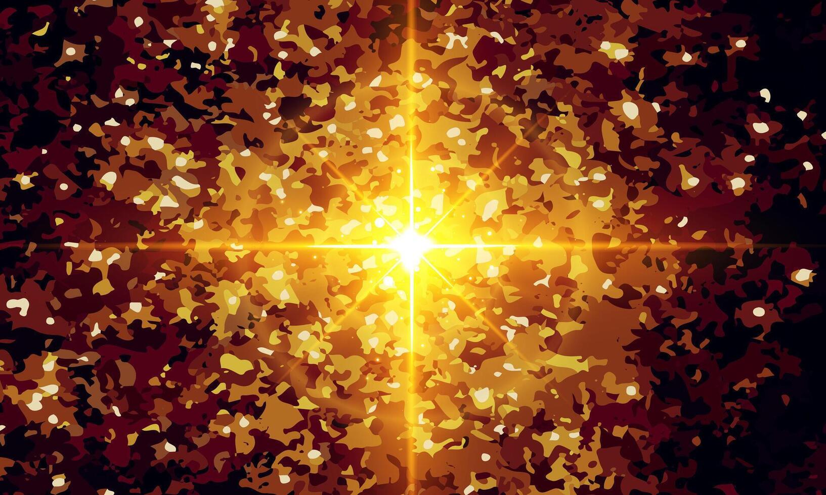 shine light on gold glitter texture. dark golden background. vector