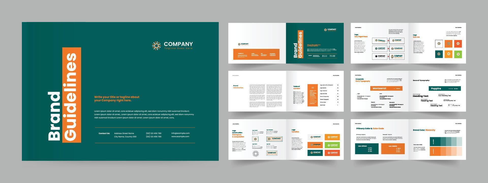 creative brand guidelines layout template vector