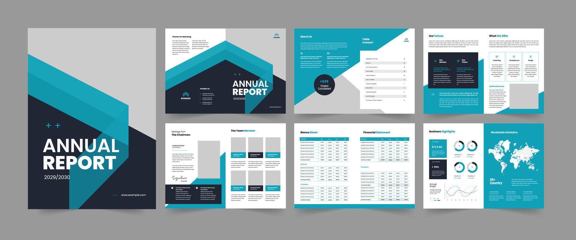 annual report template and annual report brochure layout vector