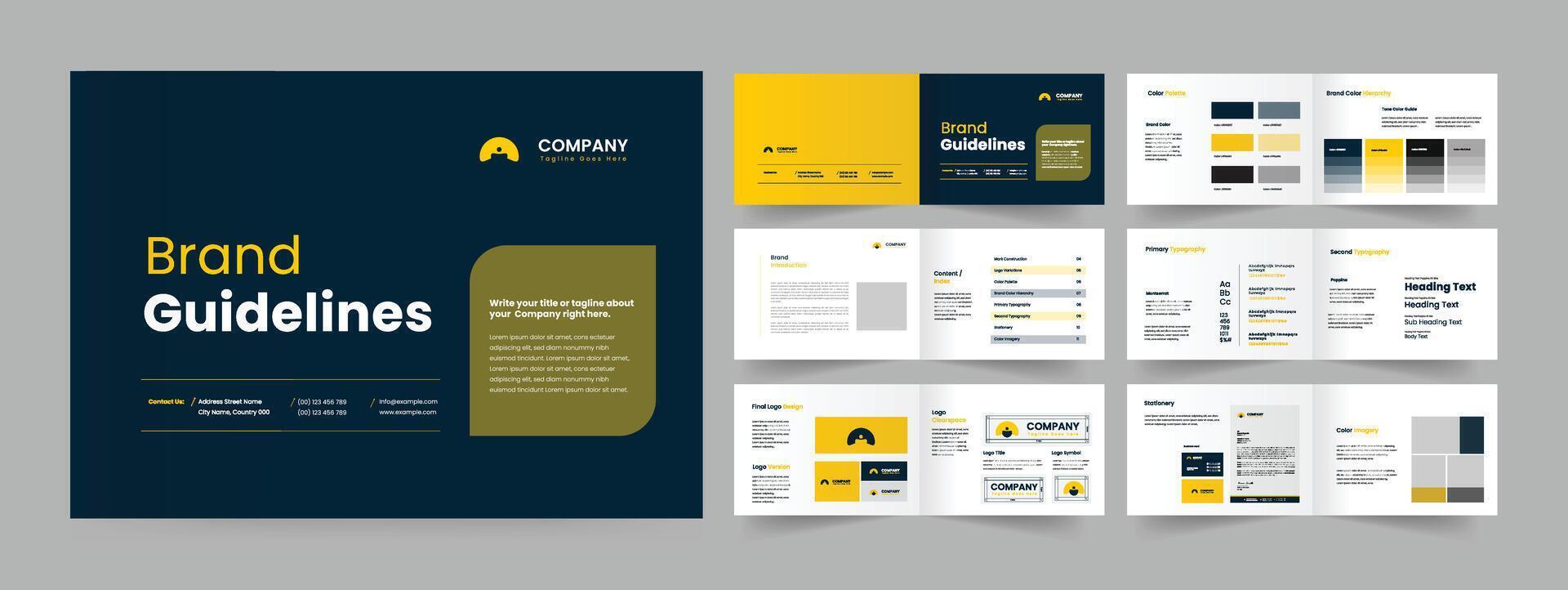minimal and modern brand guideline vector