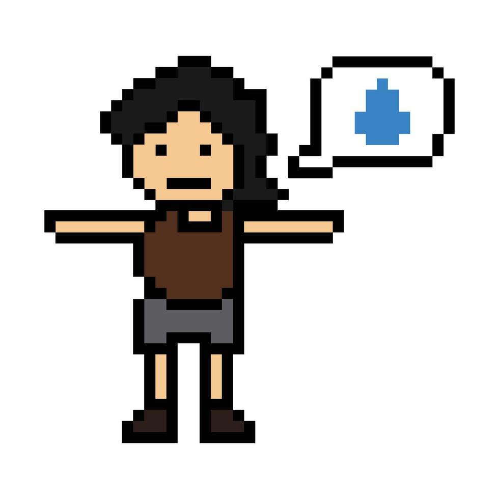 Sad man boy unhappy or depress tired cartoon. vector