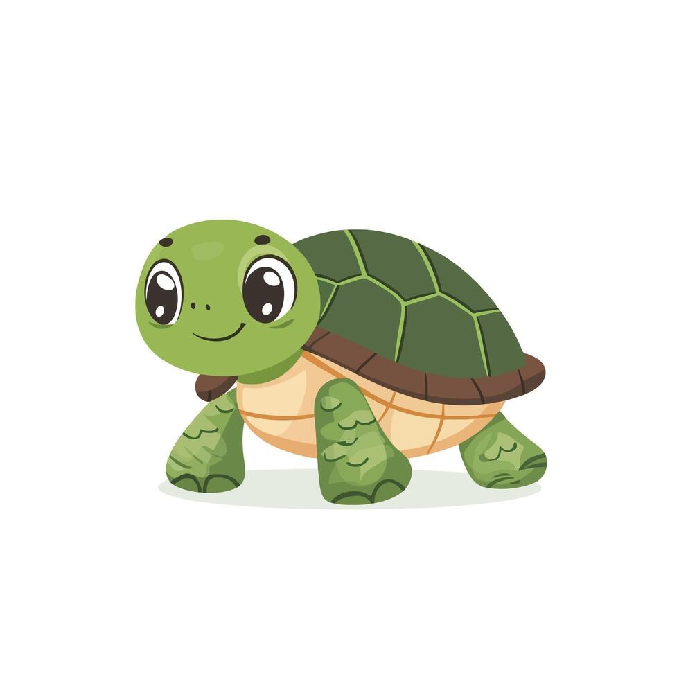 A green turtle kid smiling with teary eyes vector