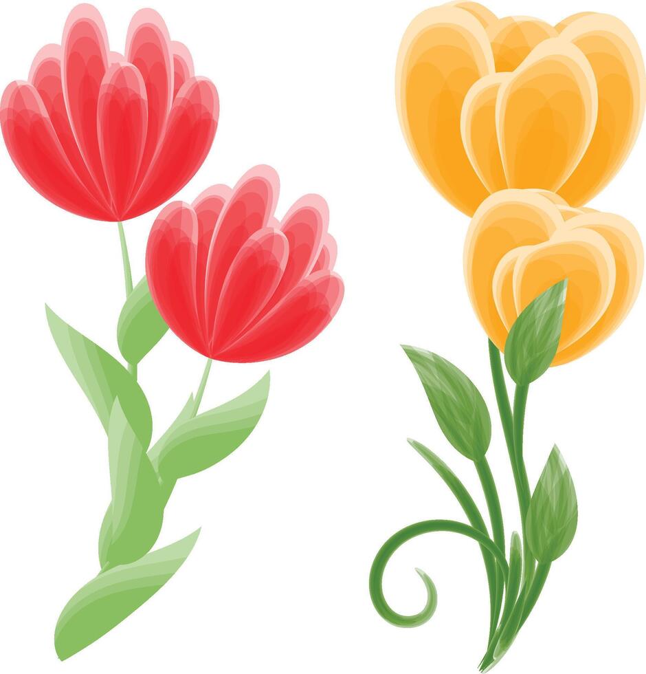 Minimalist watercolor Floral illustration vector