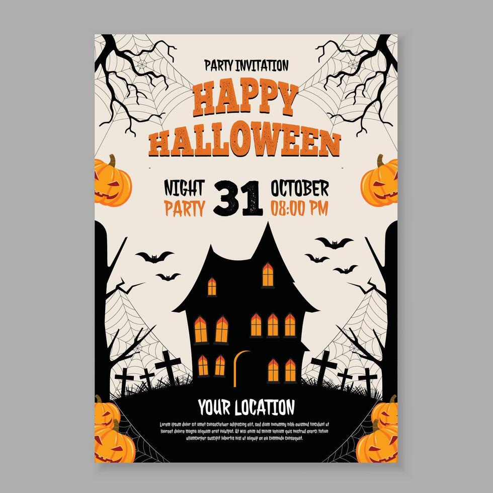 Happy halloween celebration invitation template vector