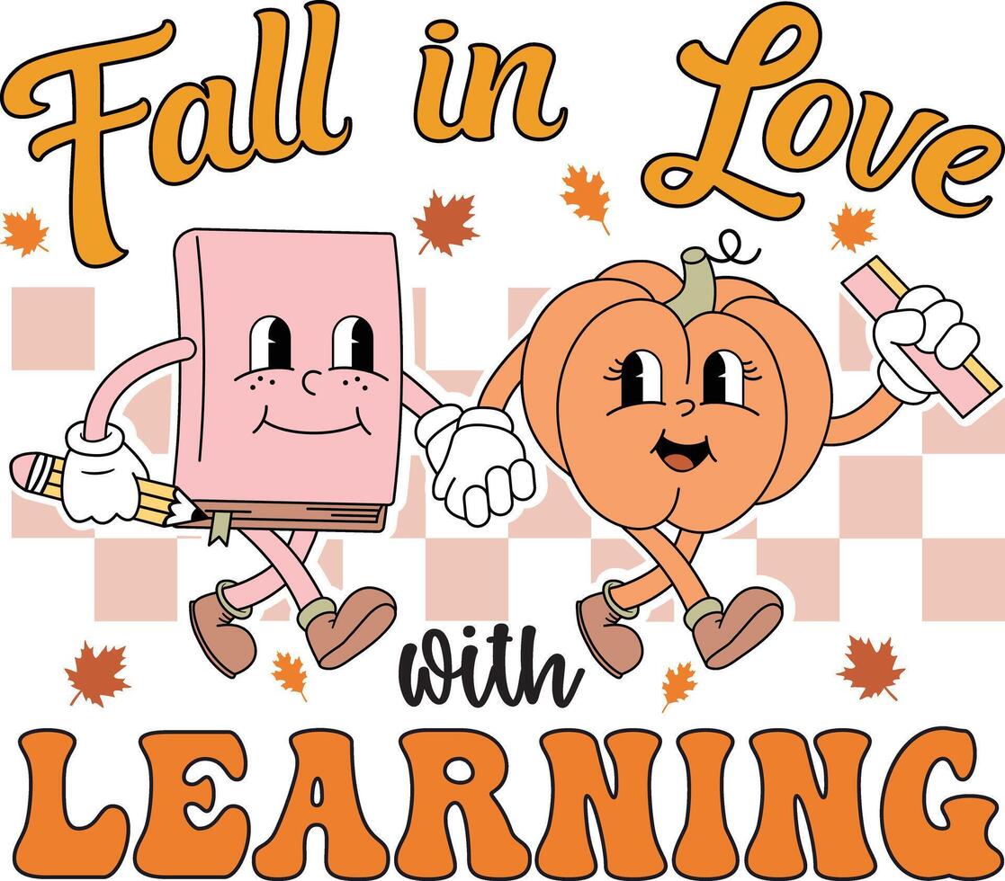 Fall in Love with Learning Teacher Halloween Fall In Love Trick Or Teach vector