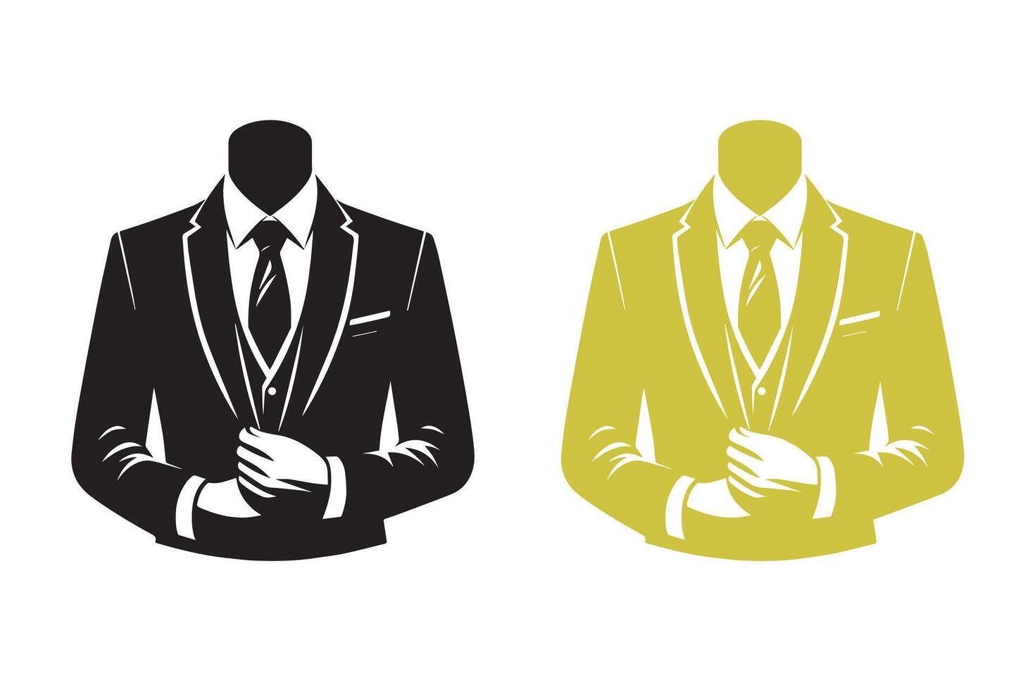 Men Suit, Coat, blazer or symbol silhouette illustration vector