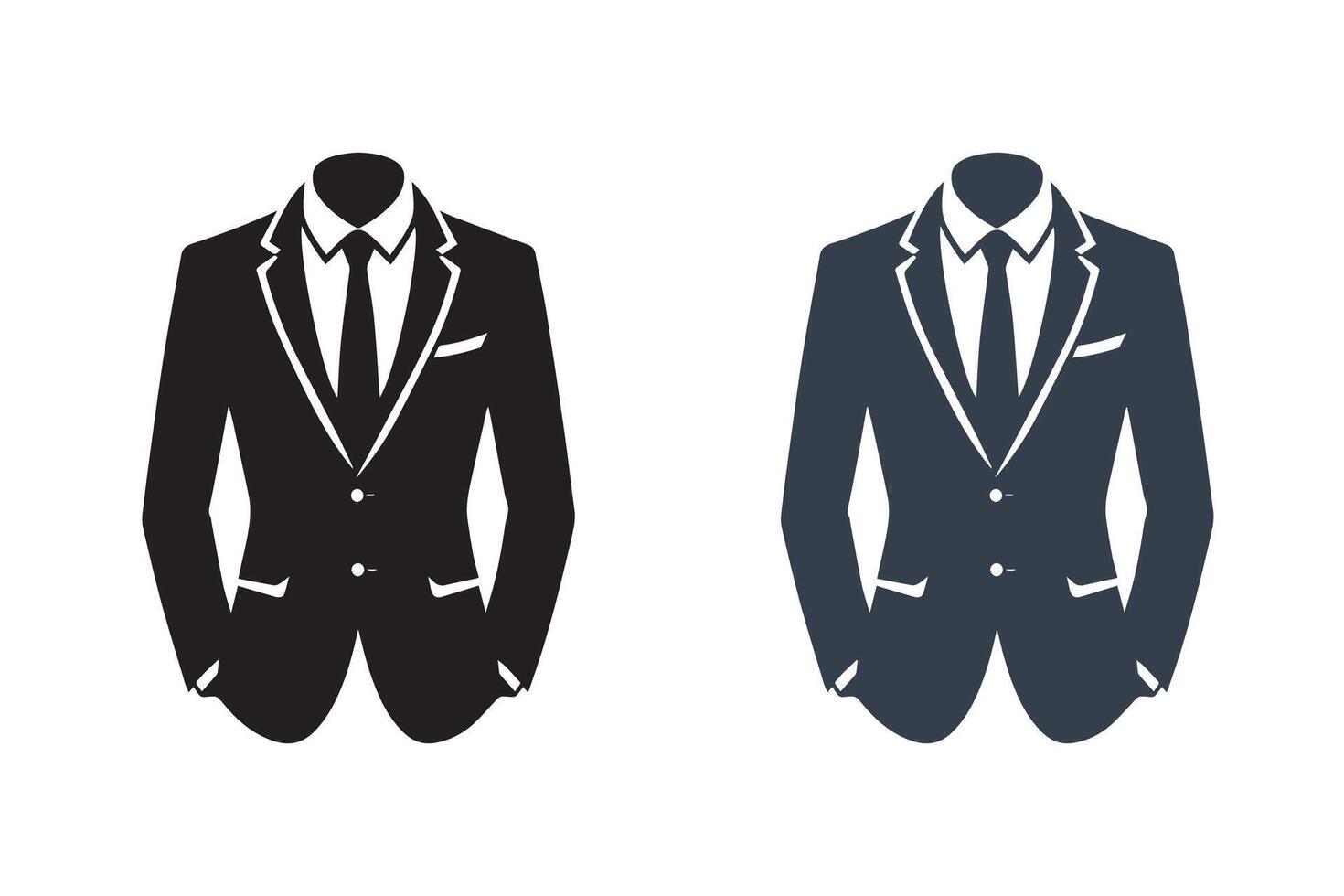 Men Suit, Coat, blazer or Jacket icon silhouette vector
