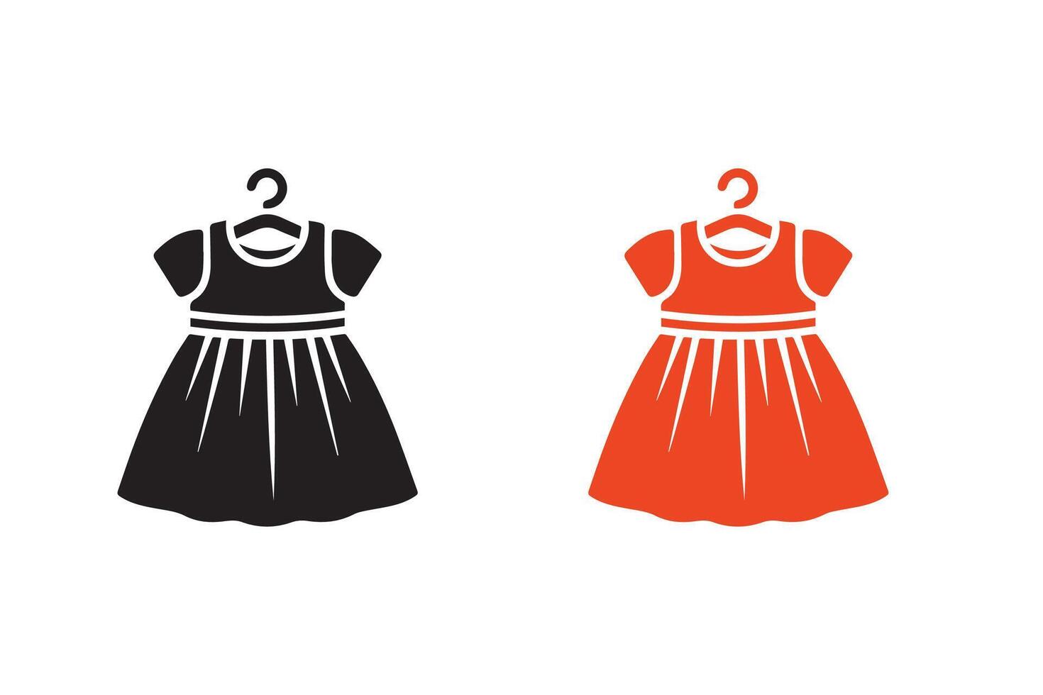 simple silhouette children or baby dress vector