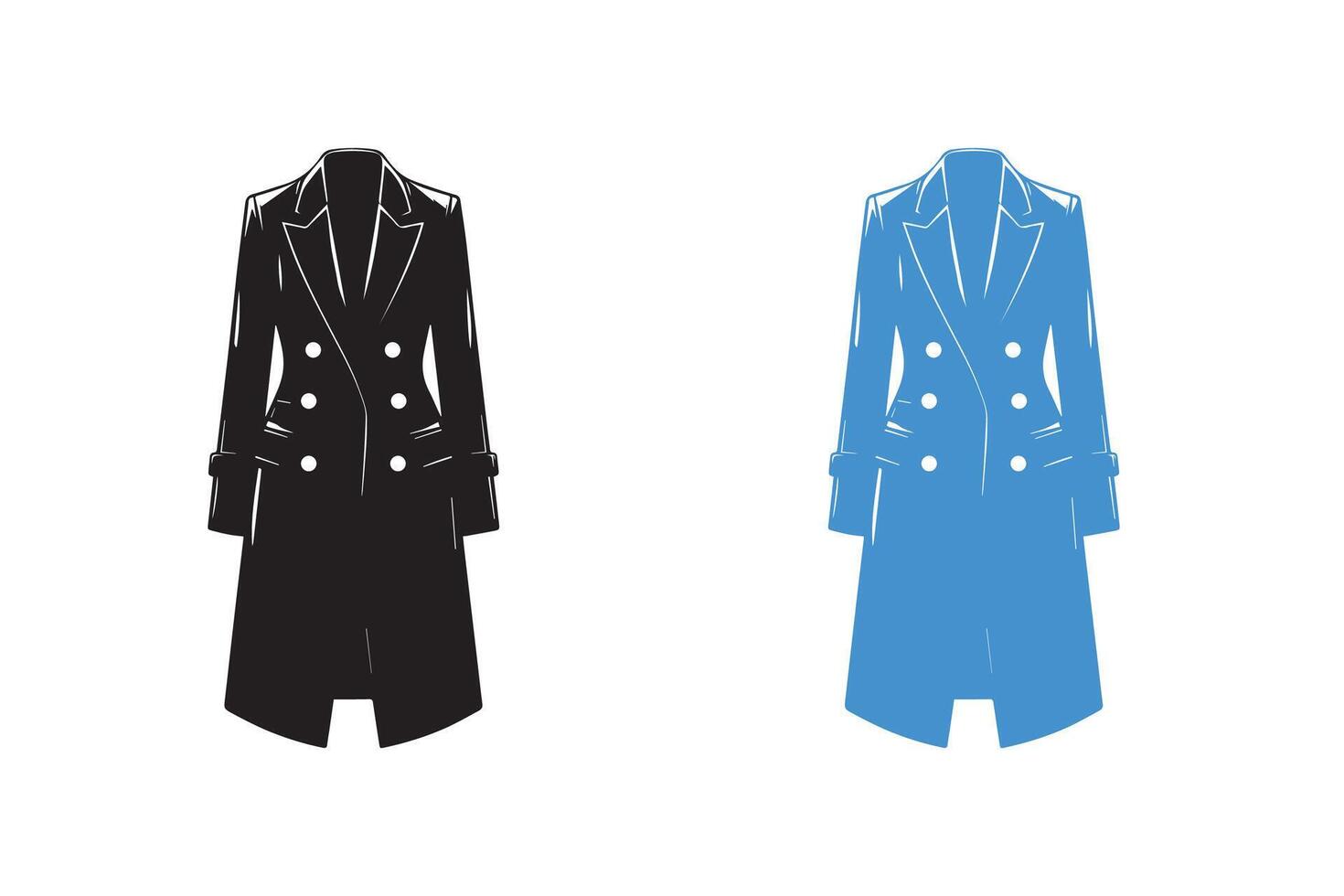 Women Long Suit, Coat, Blazers silhouette art work vector