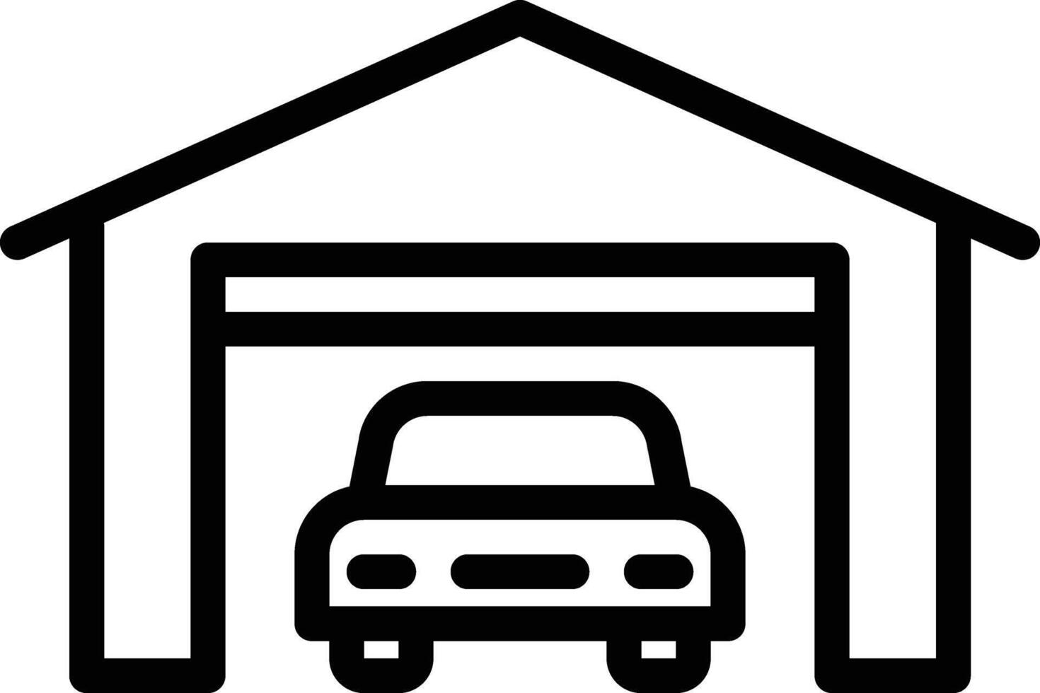 garage icon line illustration vector