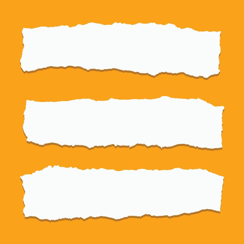 Torn ripper paper sheet textures set vector