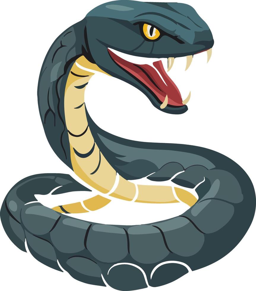 Fierce Snake with Open Mouth vector