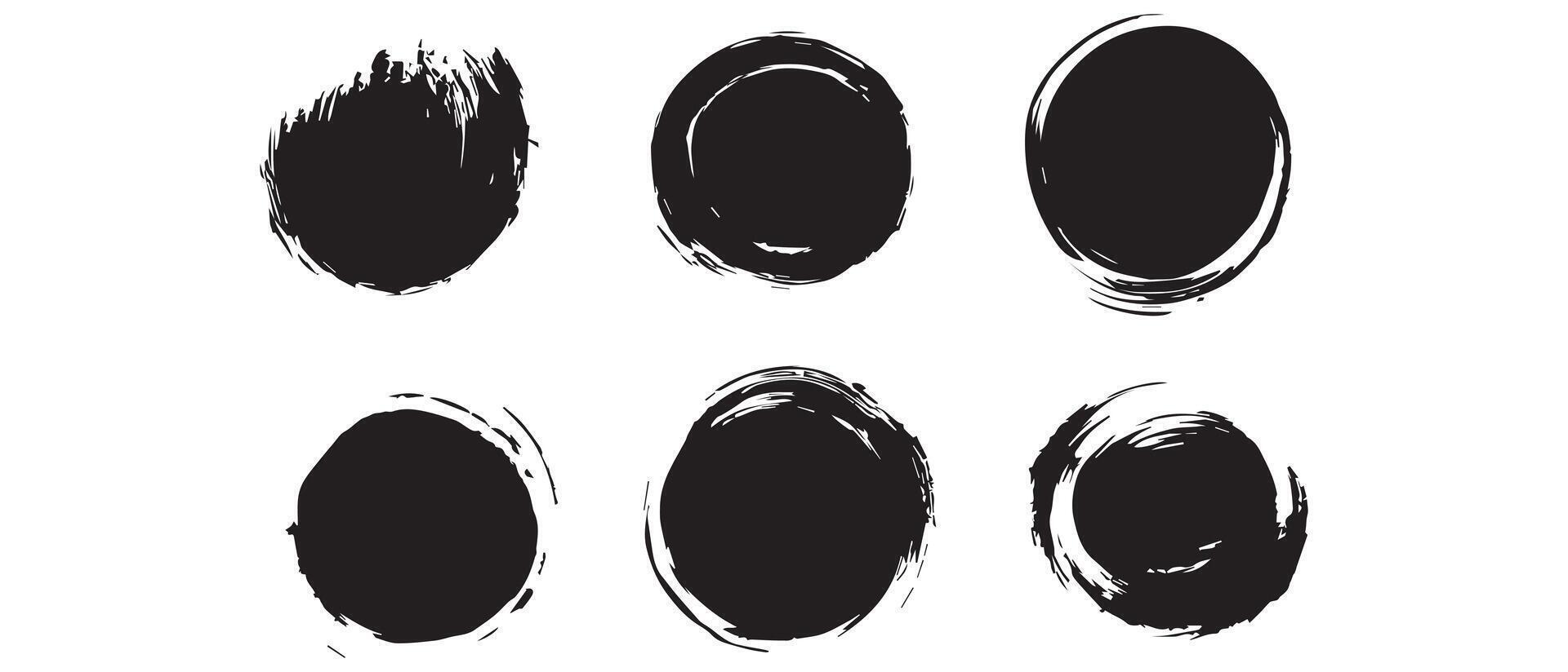 black circle brush with a white background design. vector
