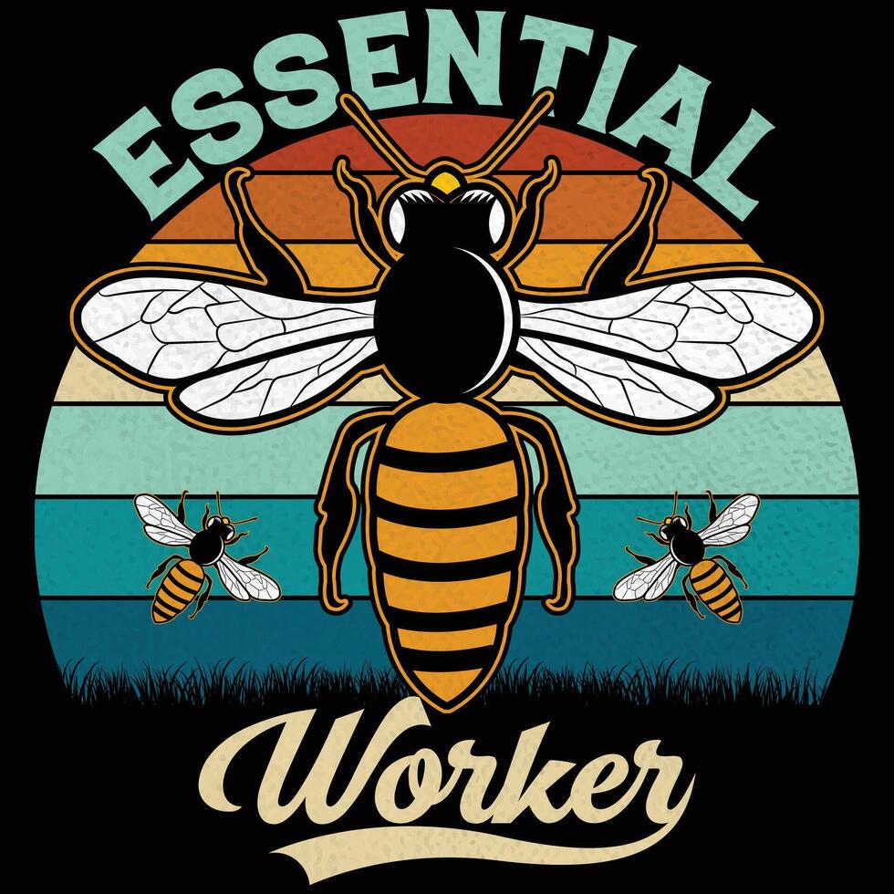 Essential Worker Best T-shirt Design vector