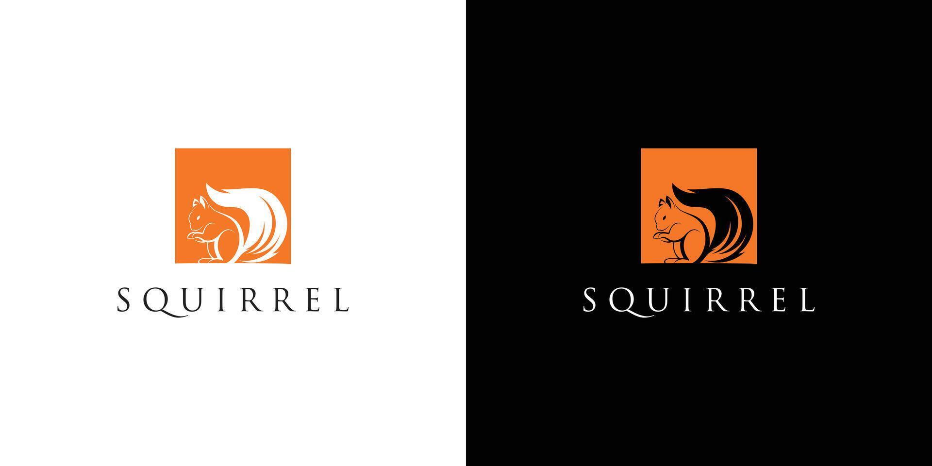 Creative squirrel logo design with unique concept premium vector
