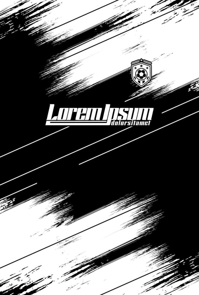 Abstract background for sports jersey pattern black white brush vector