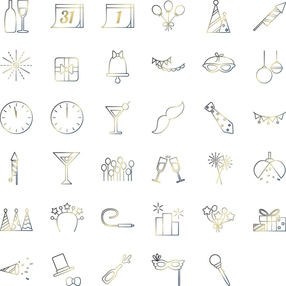 New Year Gradient Icon vector